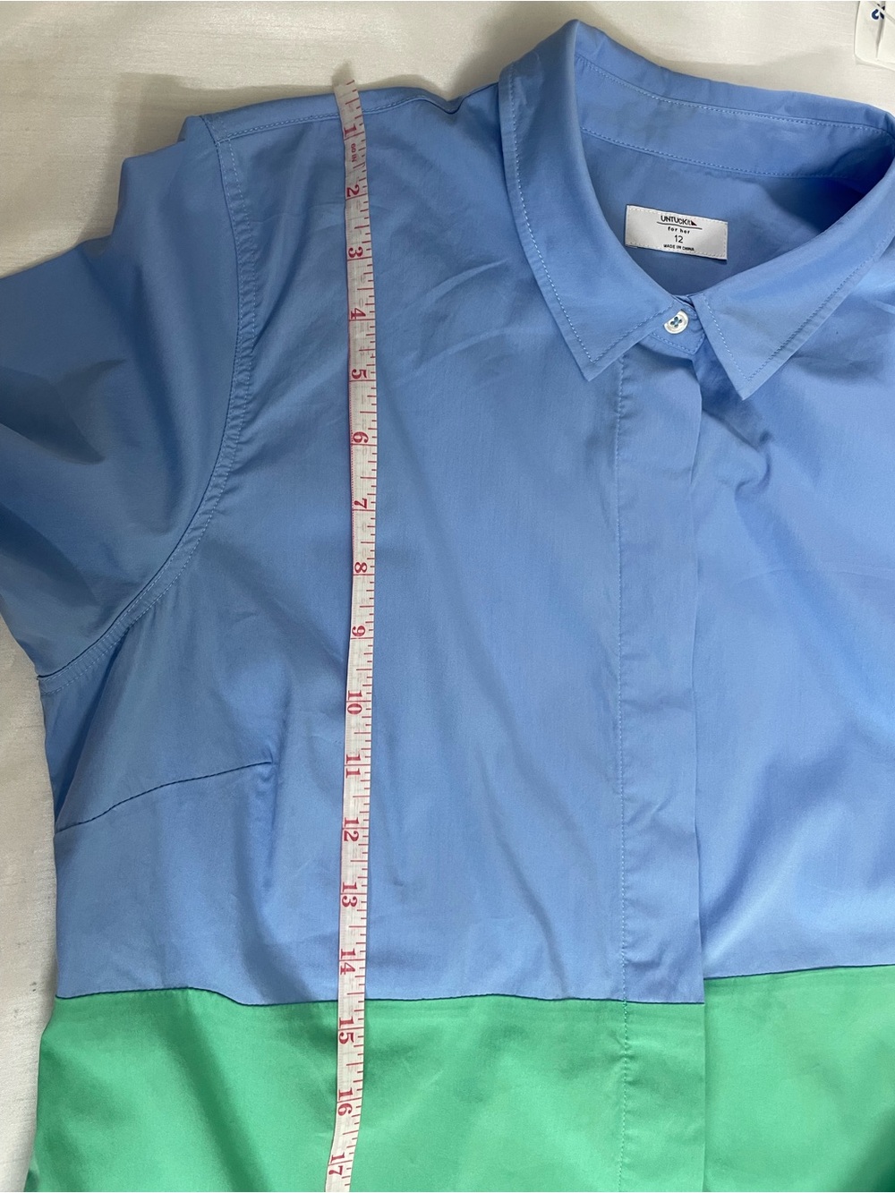UNTUCKit Women's Stretch Cotton Colorblock Meryl Shirtdress Size 12 - Picture 13 of 16